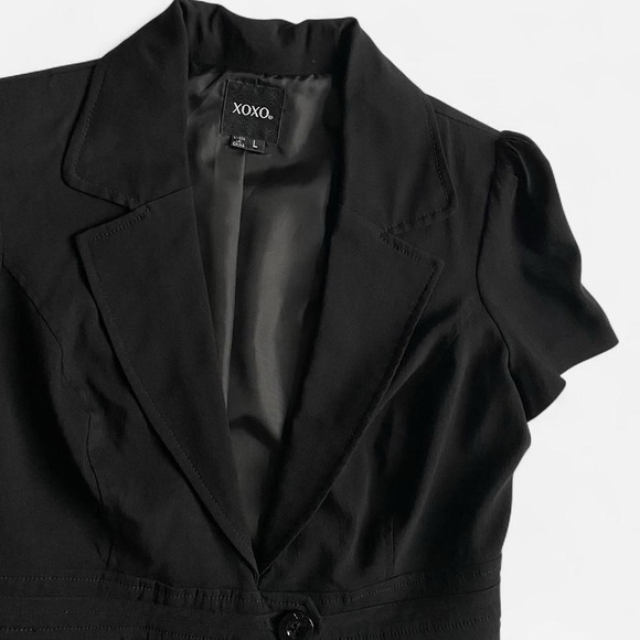 Vintage Y2K XOXO Women's Black Short Sleeve Blazer Jacket - Picture 3 of 8